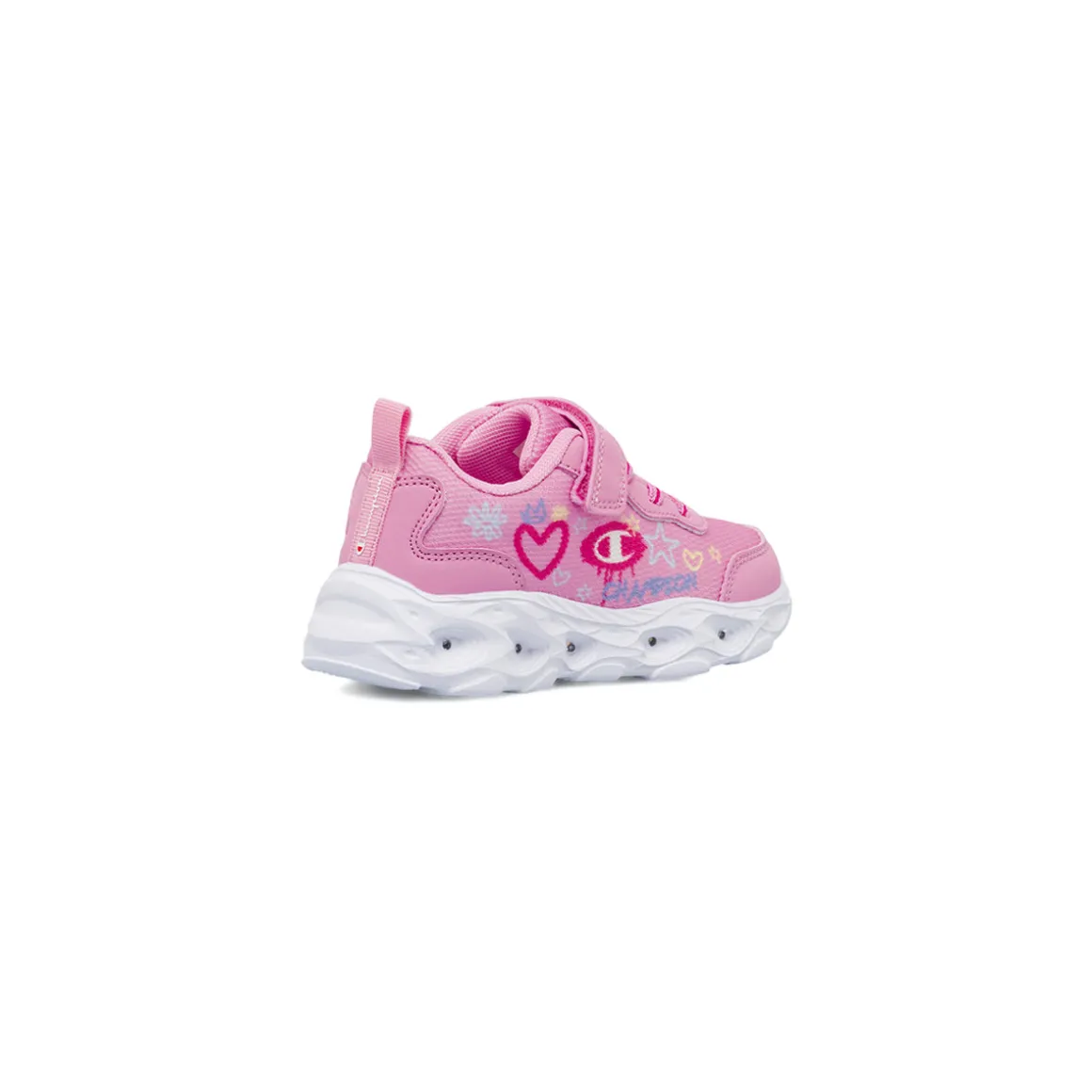 Sneakers rosa da Bambina con strappo e luci Champion