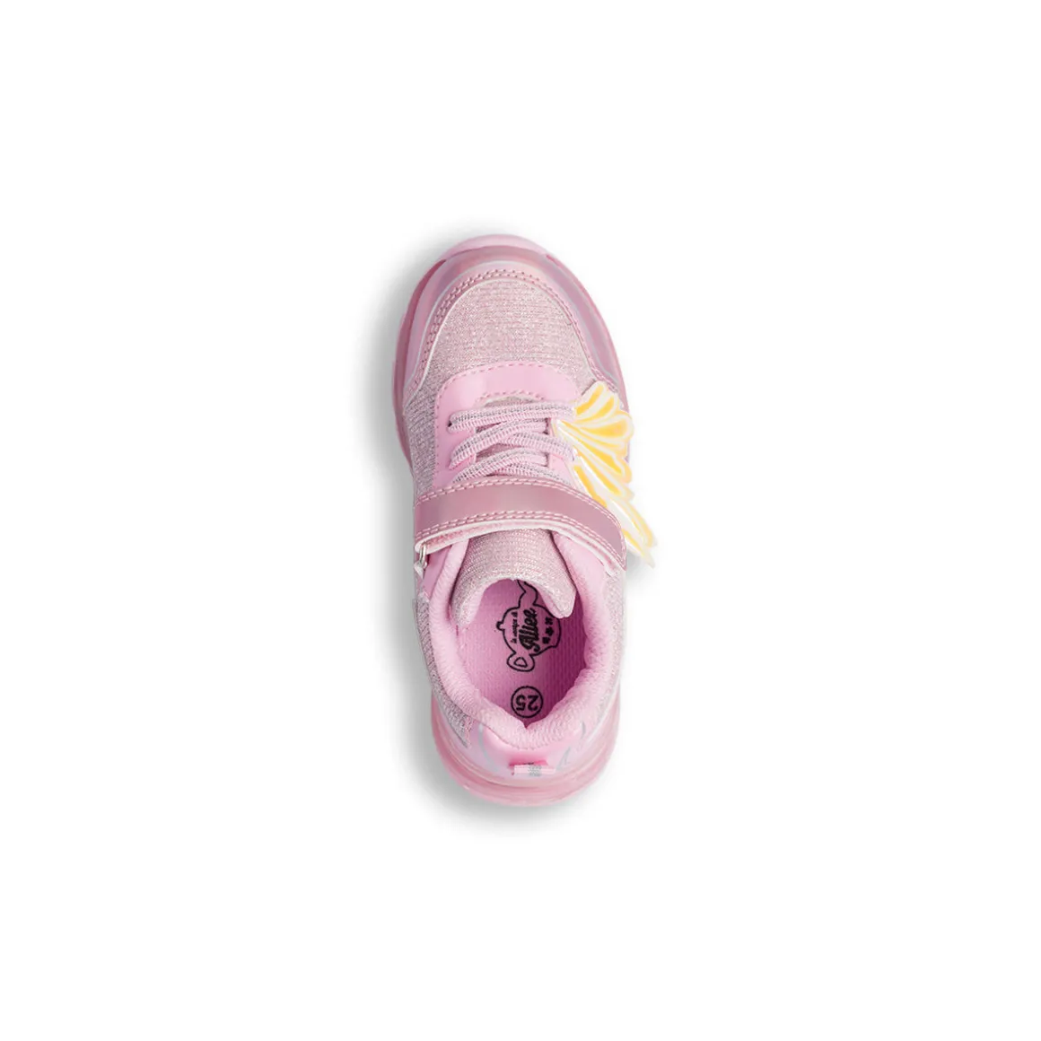 Sneakers rosa da bambina Le Scarpe di Alice con luci e dettagli iridescenti