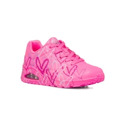 Sneakers rosa da Donna con cuori e soletta memory foam Skechers Uno
