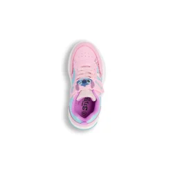 Sneakers rosa e azzurre da Bambina con Luci e patch Stitch