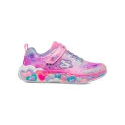 Sneakers rosa e azzurro da bambina con cuori e luci Skechers Eternal Heart