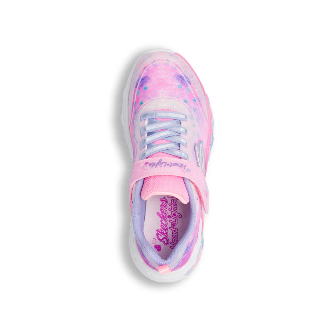 Sneakers rosa e azzurro da bambina con cuori e luci Skechers Eternal Heart