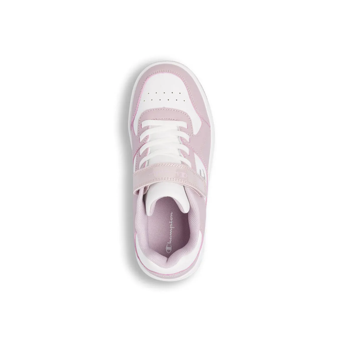 Sneakers rosa e bianche da bambina con chiusura a strappo Champion