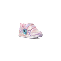 Sneakers rosa effetto iridescente con Luci da Bambina Stitch