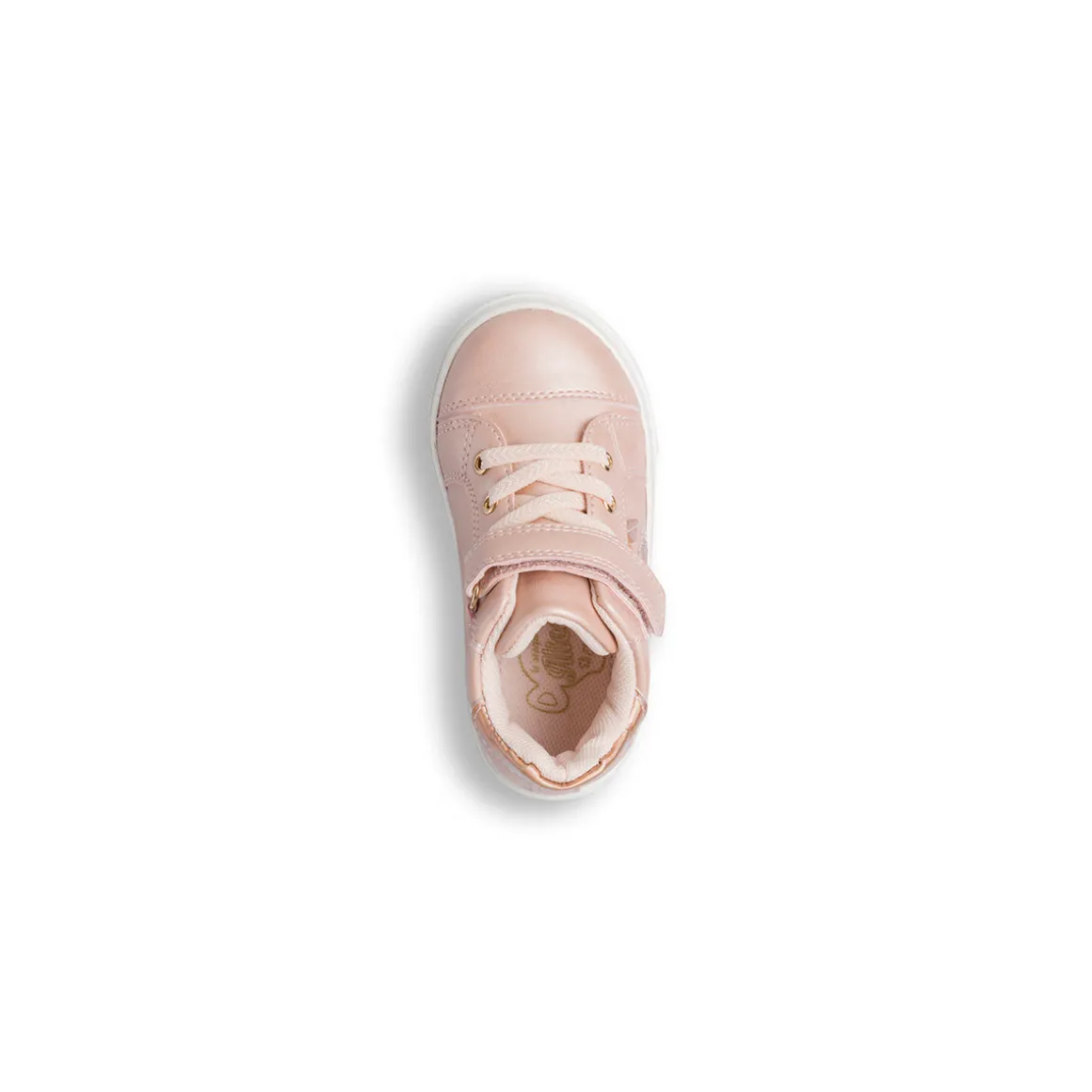 Sneakers rosa effetto perlato da bambina primi passi con dettagli fiori Le Scarpe di Alice
