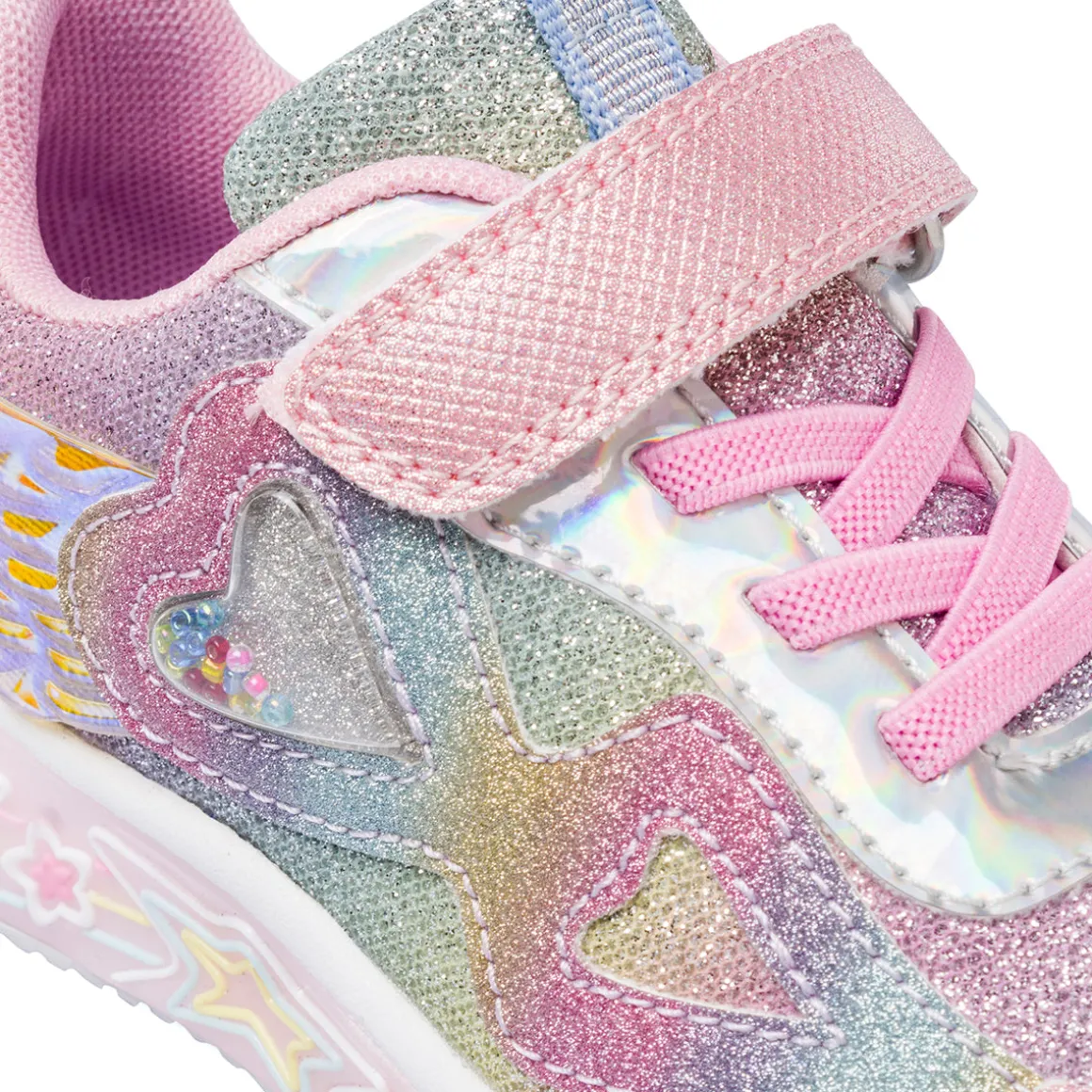 Sneakers rosa glitter da Bambina con Luci nella suola Le scarpe di Alice