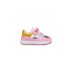 Sneakers rosa primi passi con dettagli argento e oro Le Scarpe di Alice