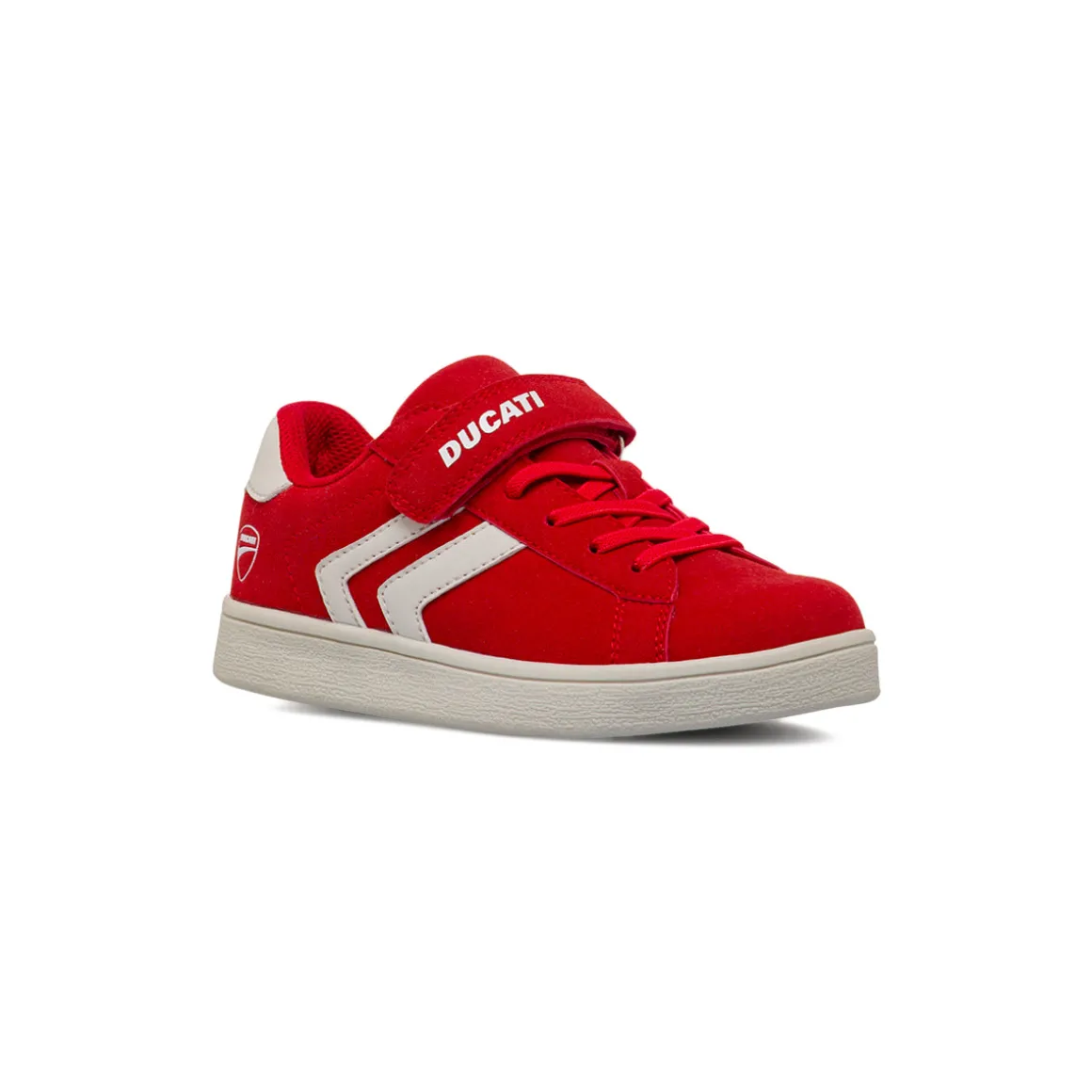 Sneakers rosse da Bambino con chiusura a strappo Ducati