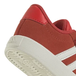 Sneakers rosse da bambino e bambina con logo adidas VL Court 3.0