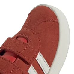 Sneakers rosse da bambino e bambina con logo adidas VL Court 3.0