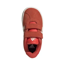 Sneakers rosse da bambino e bambina con logo adidas VL Court 3.0