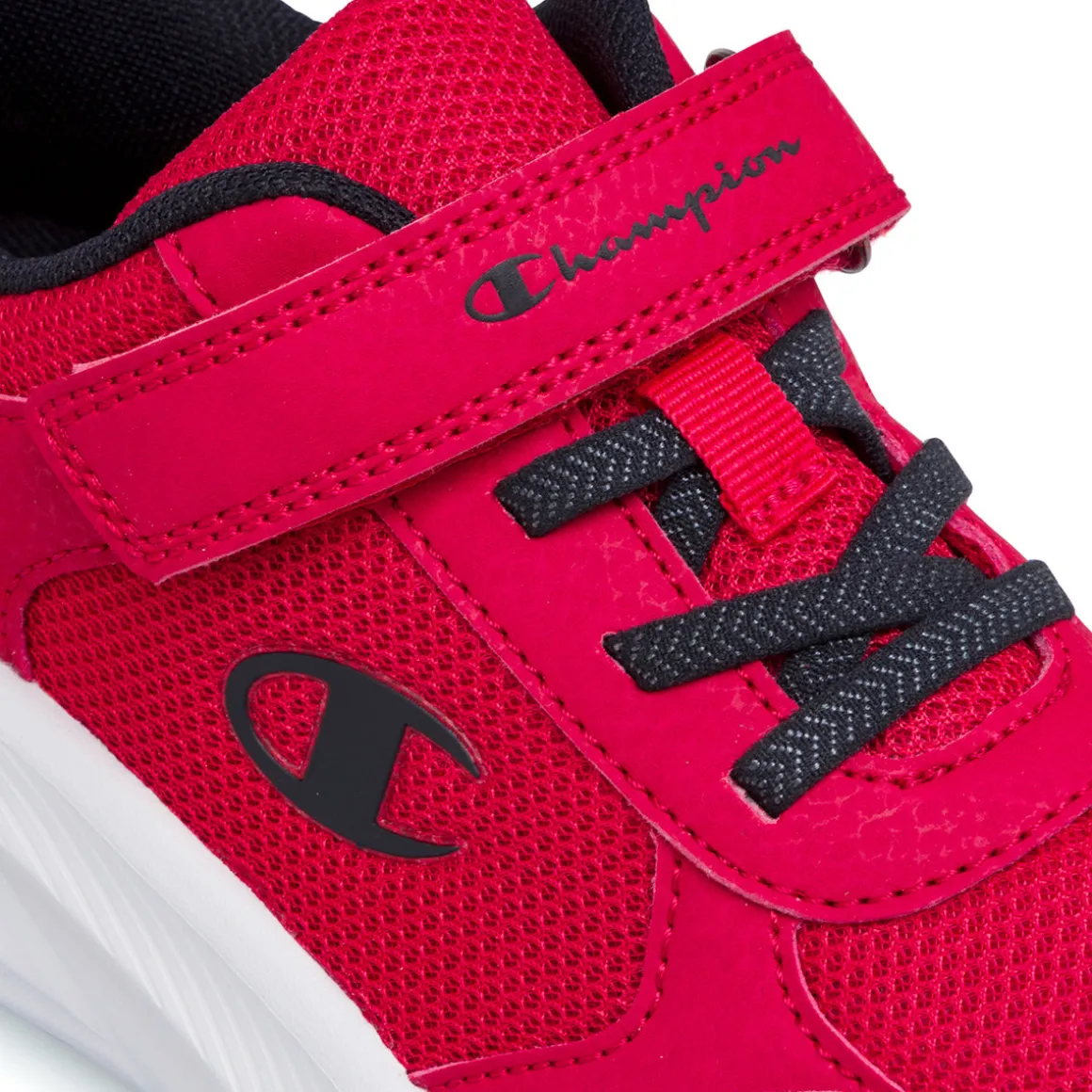 Sneakers rosse da bambino con logo Champion PS Low Cut