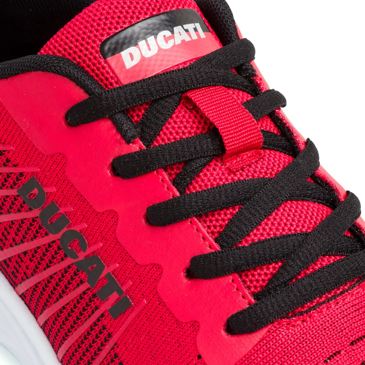 Sneakers rosse da uomo con dettagli neri e logo Ducati Radio