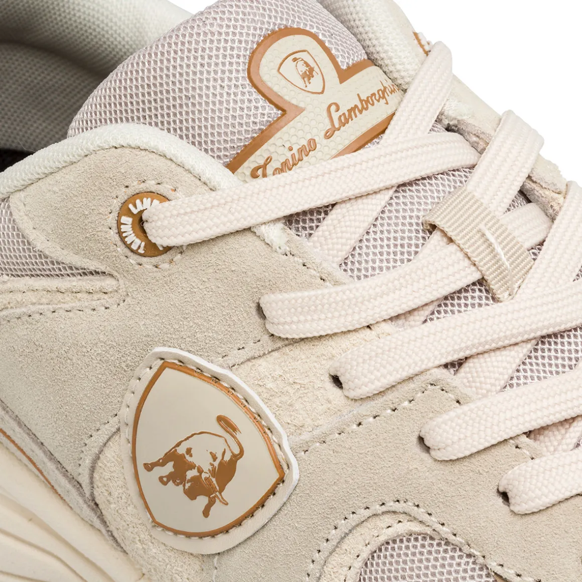 Sneakers Rétro beige da Uomo con inserti effetto scamosciato Tonino Lamborghini StormGrip