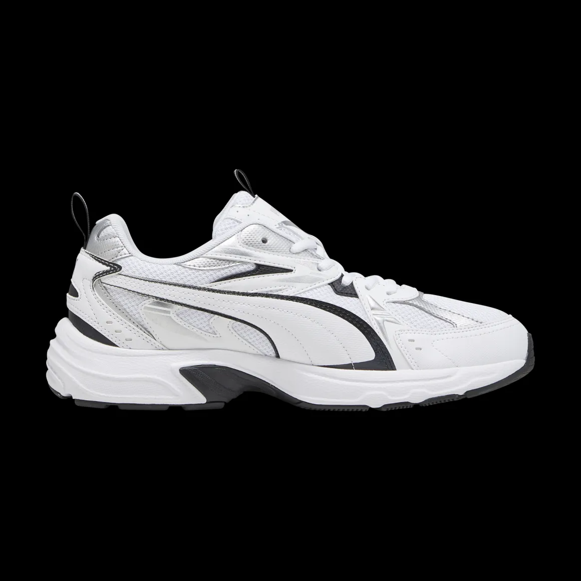 Sneakers Rétro bianche da uomo con dettagli argento e neri Puma Milenio Tech