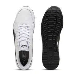 Sneakers Rétro bianche da Uomo con logo laterale nero in contrasto Runner v4 Puma