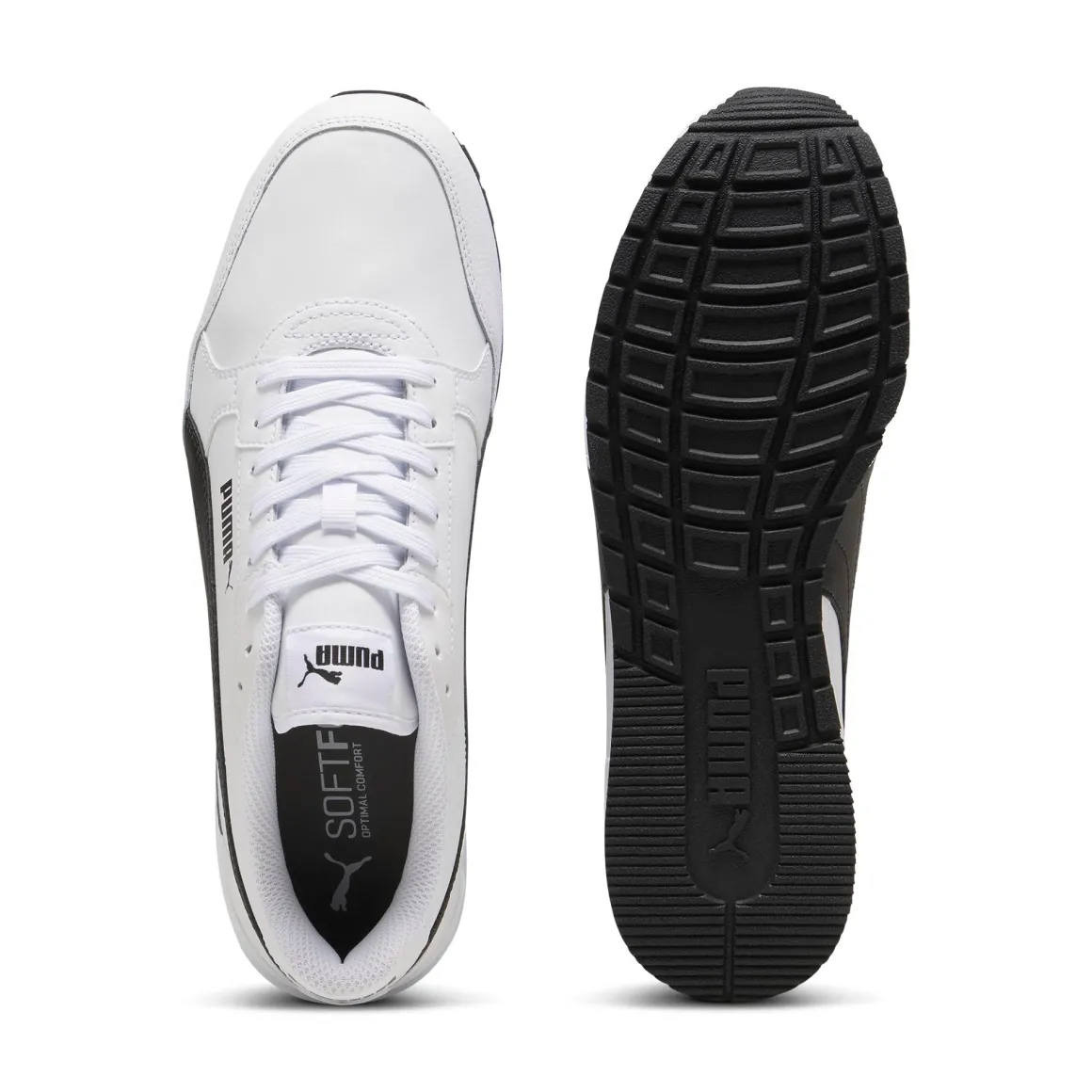 Sneakers Rétro bianche da Uomo con logo laterale nero in contrasto Runner v4 Puma