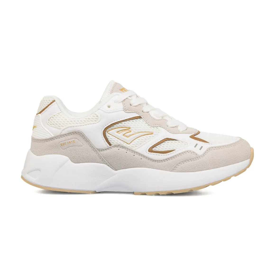 Sneakers Rétro bianche e beige da Donna con dettagli dorati Everlast