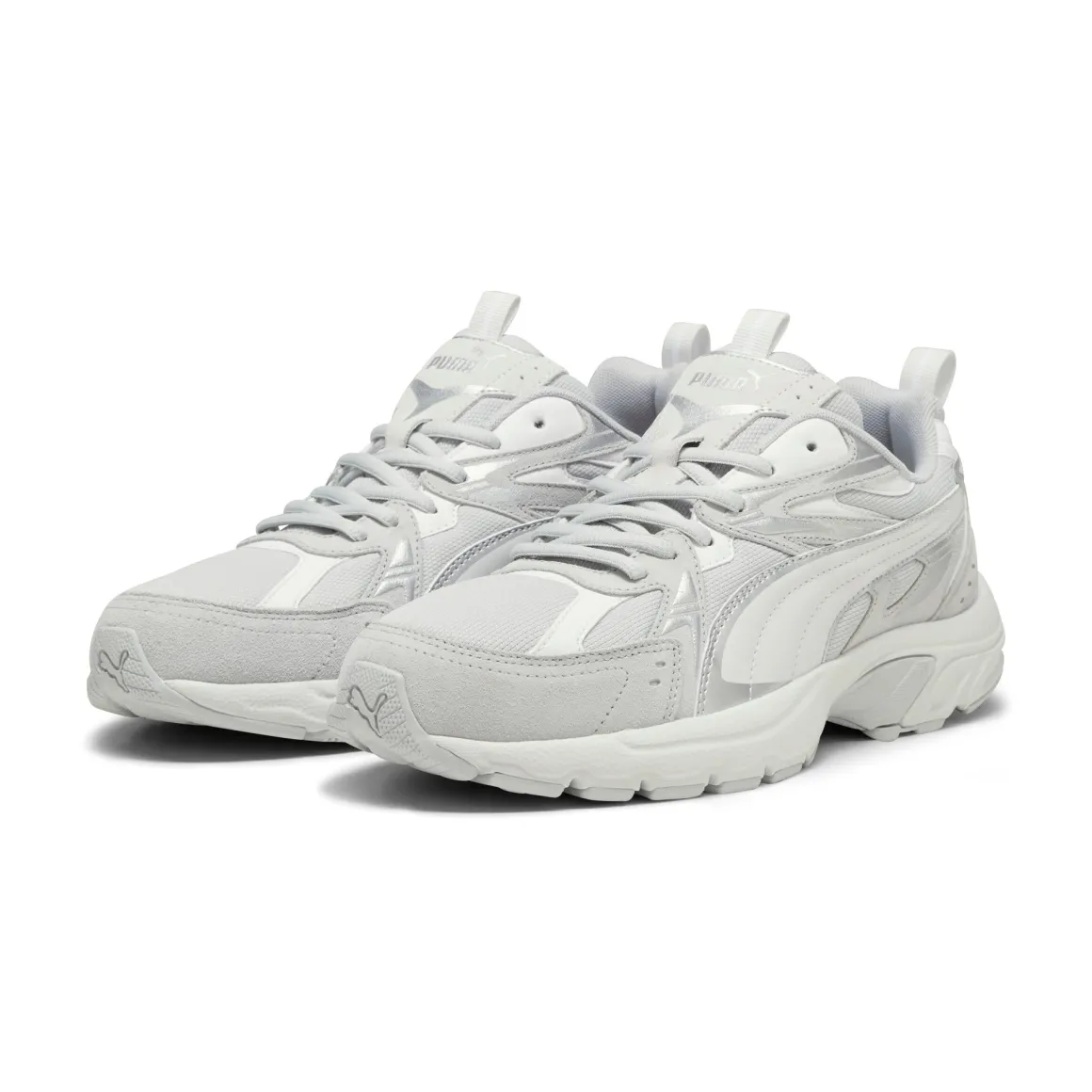Sneakers Rétro bianche e grigie con logo Puma Milenio Tech
