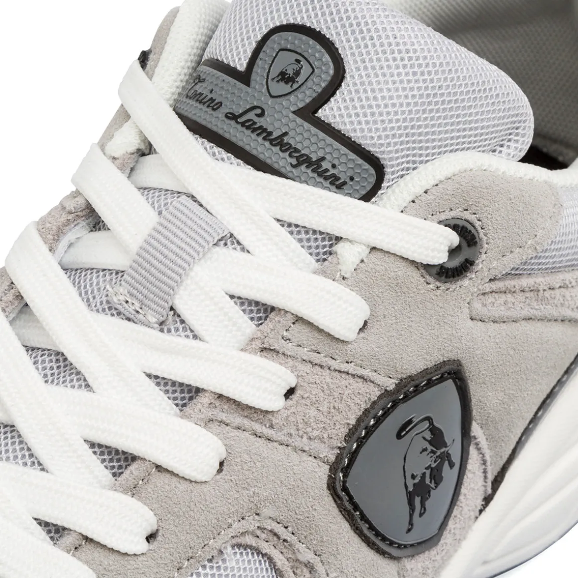 Sneakers Rétro da uomo grigie e nere con inserti effetto scamosicato Tonino Lamborghini