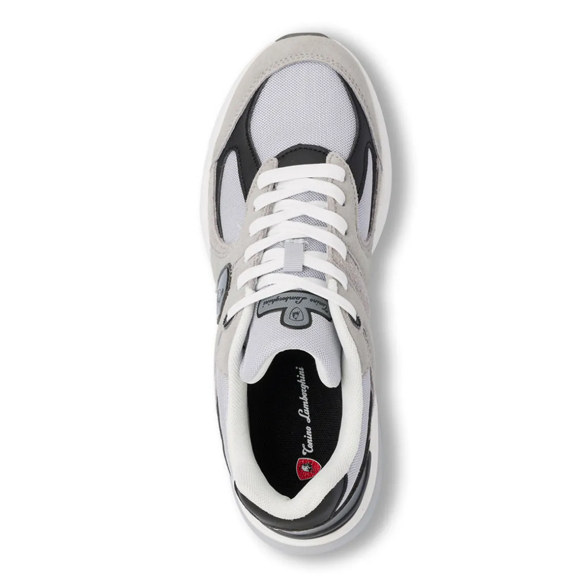 Sneakers Rétro da uomo grigie e nere con inserti effetto scamosicato Tonino Lamborghini
