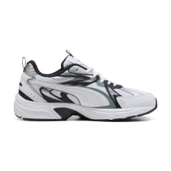 Sneakers Rétro running da uomo bianche e nere con dettaglio verde Puma Milenio Tech