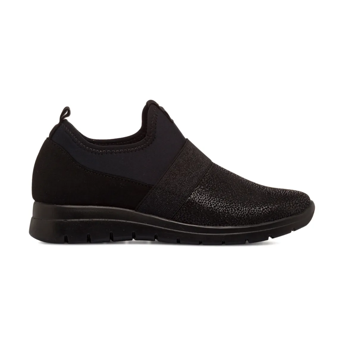 Sneakers Slip-on nere da Donna con fascia elastica Fly Flot