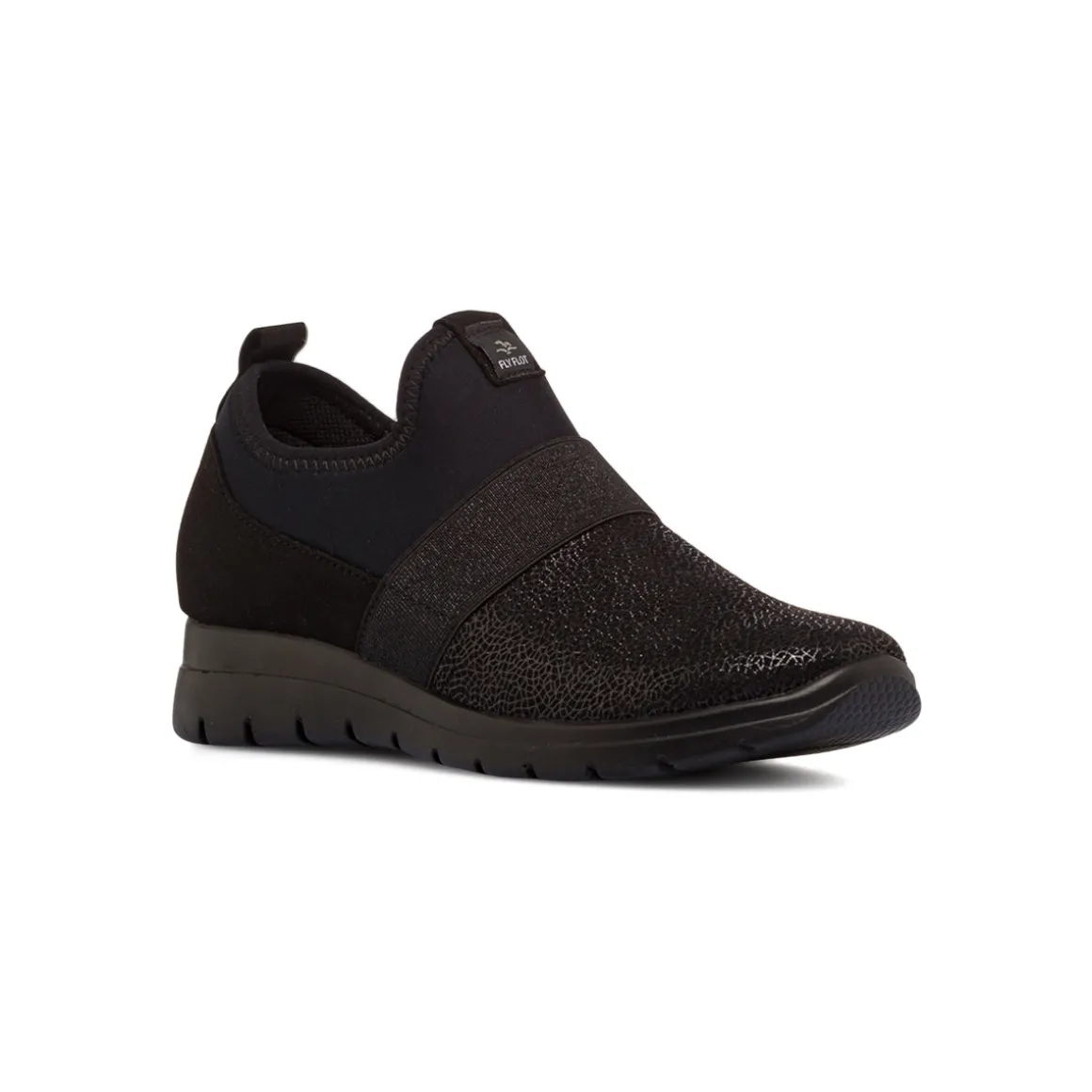 Sneakers Slip-on nere da Donna con fascia elastica Fly Flot