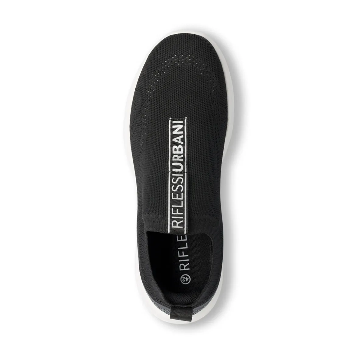 Sneakers slip-on nere in tessuto mesh da uomo Riflessi Urbani