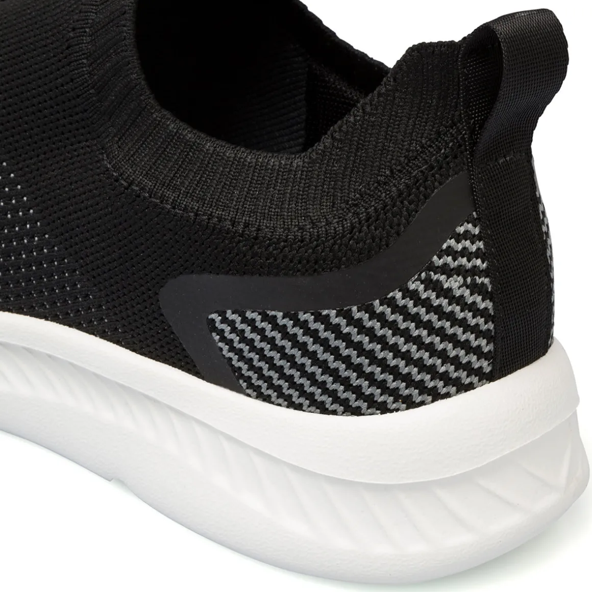 Sneakers slip-on nere in tessuto mesh da uomo Riflessi Urbani