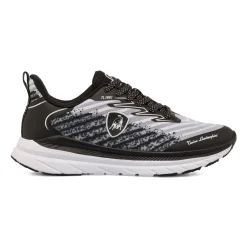 Sneakers sportive da uomo bianche e nere con logo Tonino Lamborghini