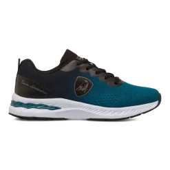 Sneakers sportive da uomo blu ottanio e nere con logo Tonino Lamborghini
