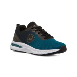 Sneakers sportive da uomo blu ottanio e nere con logo Tonino Lamborghini