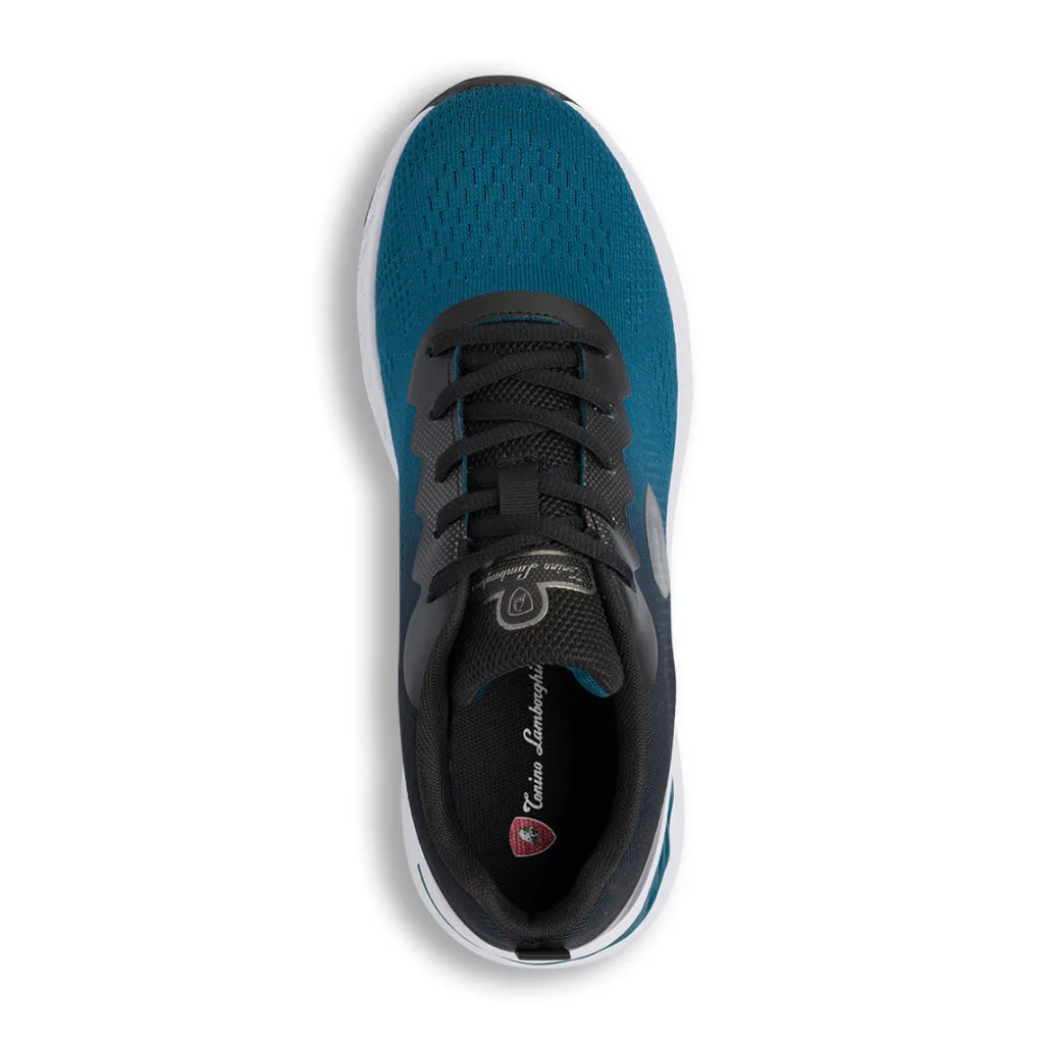 Sneakers sportive da uomo blu ottanio e nere con logo Tonino Lamborghini