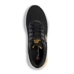 Sneakers sportive da uomo nere con dettagli gialli e con logo Tonino Lamborghini