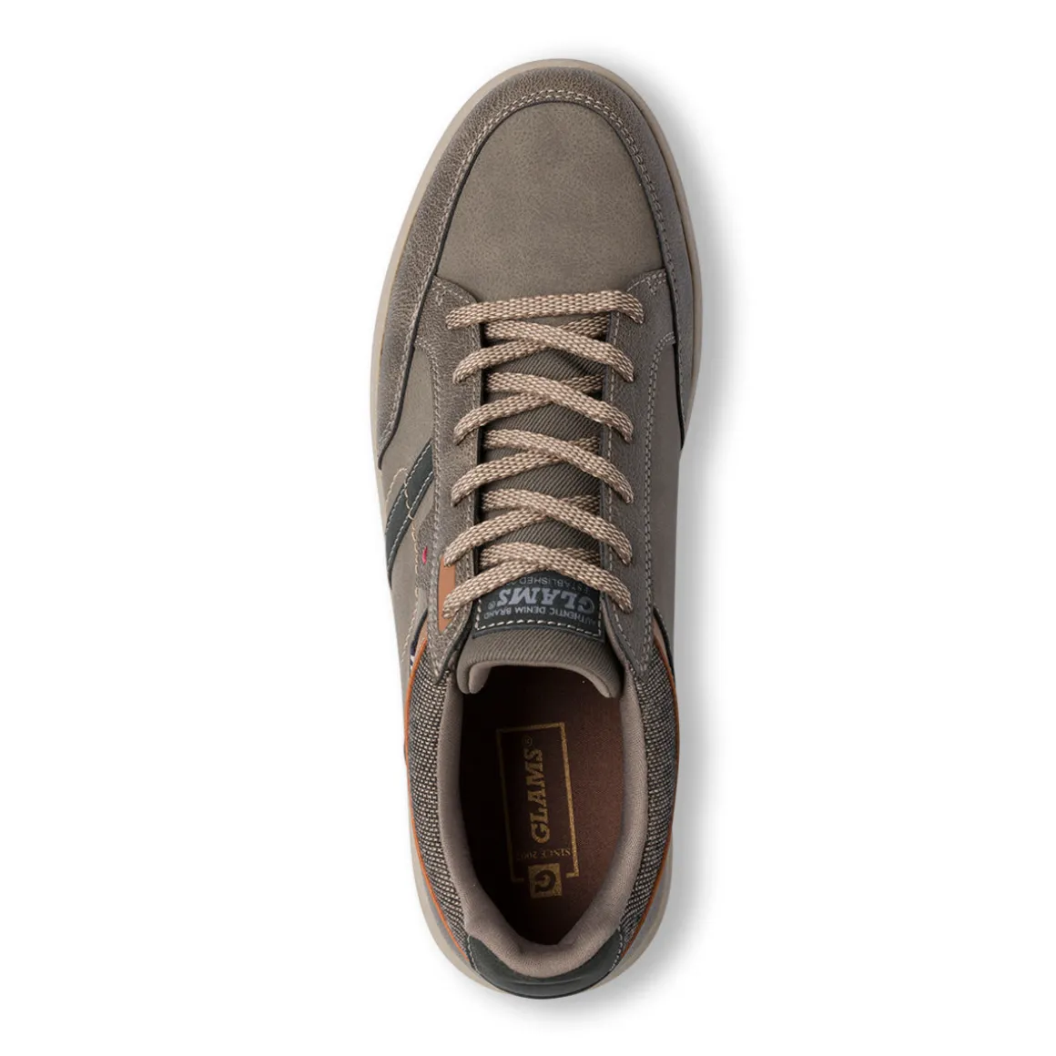 Sneakers taupe da uomo con logo Glams