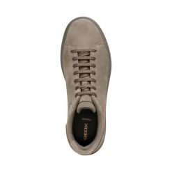 Sneakers taupe da Uomo in suede con suola traspirante Geox