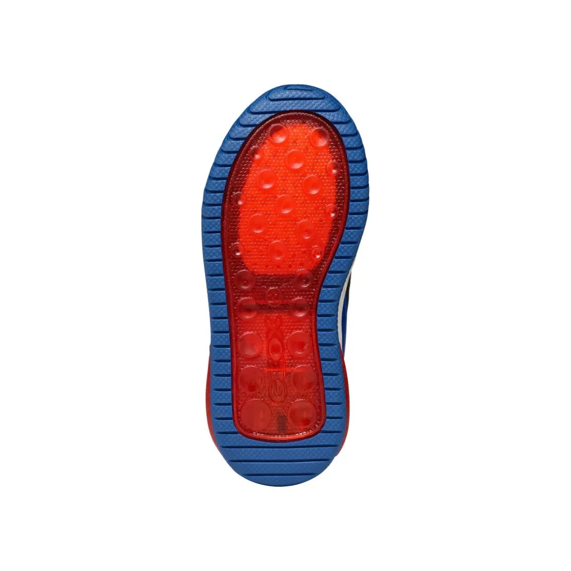 Sneakers traspiranti alte da Bambino blu con dinosauri e luci Geox