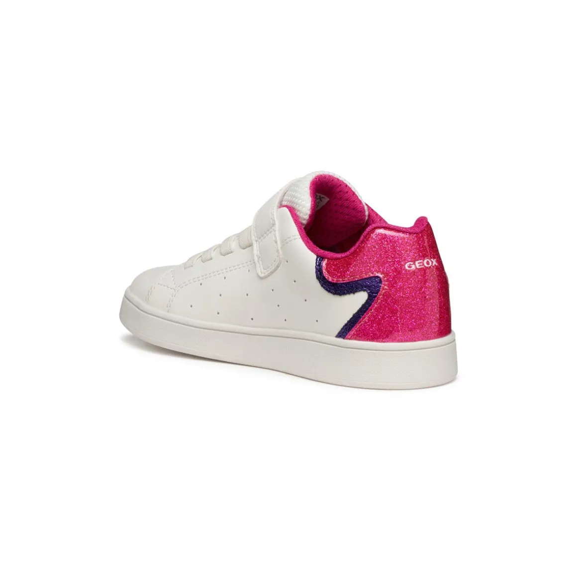 Sneakers traspiranti bianche da Bambina con dettaglio glitterato Geox