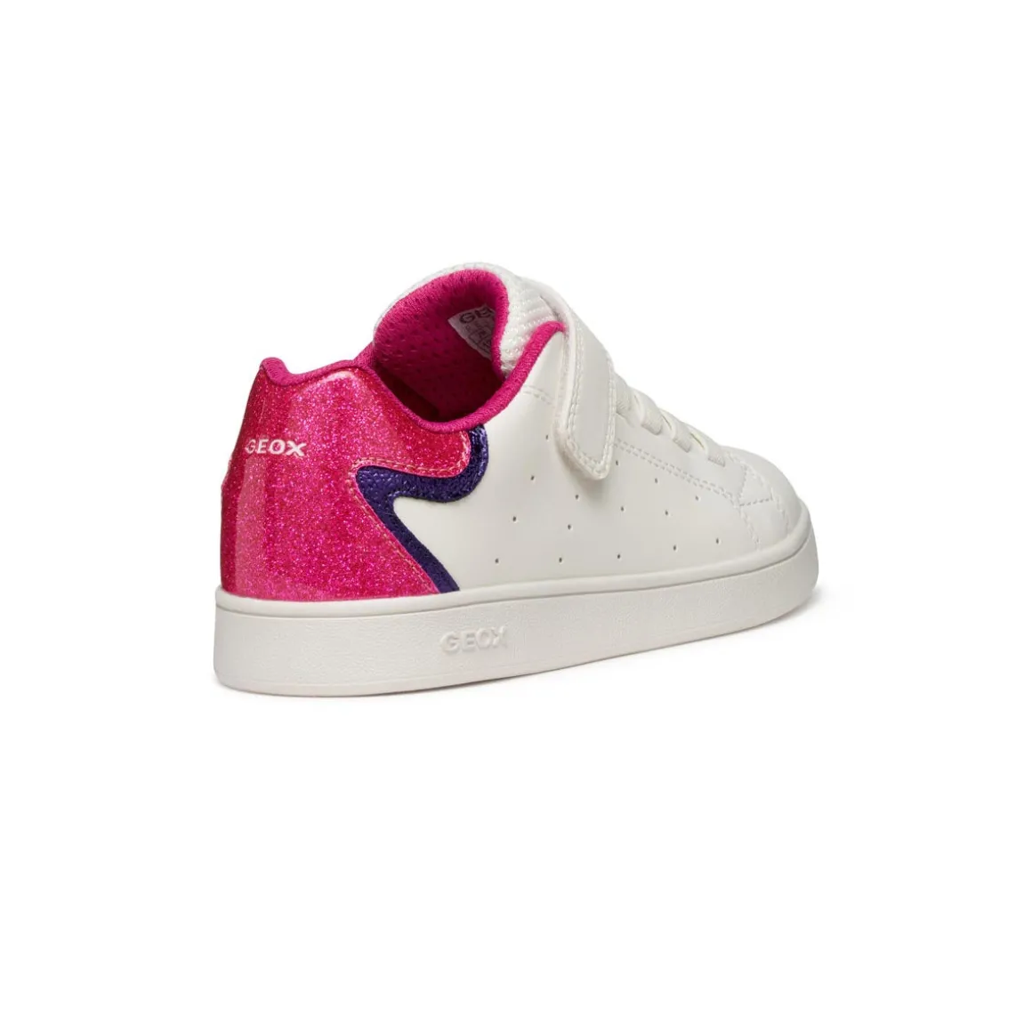 Sneakers traspiranti bianche da Bambina con dettaglio glitterato Geox
