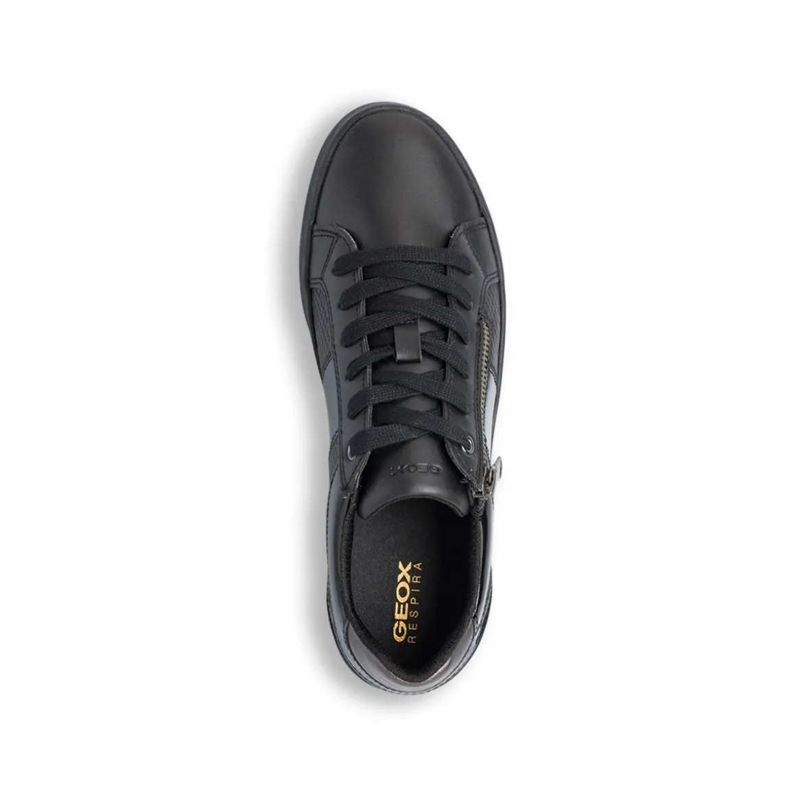 Sneakers traspiranti da donna nere in pelle Geox