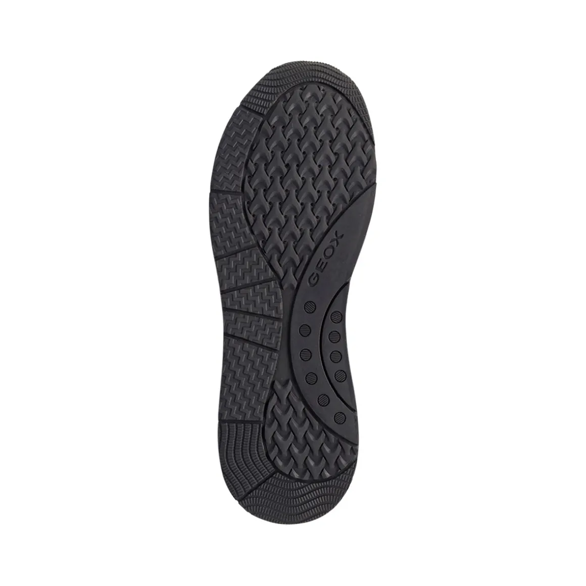 Sneakers traspiranti nere da donna con inserto zip Geox