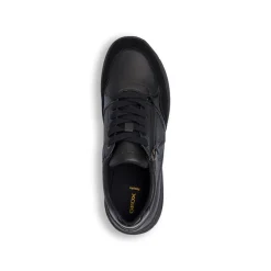 Sneakers traspiranti nere da donna con inserto zip Geox