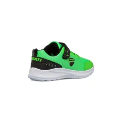 Sneakers verdi da bambino con chiusura a strappo e logo Ducati