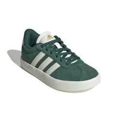 Sneakers verdi da ragazzo con strisce bianche adidas VL Court 3.0 K