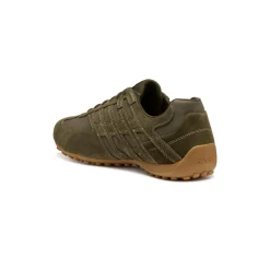 Sneakers verdi da Uomo in suede con suola traspirante Geox