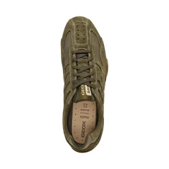 Sneakers verdi da Uomo in suede con suola traspirante Geox