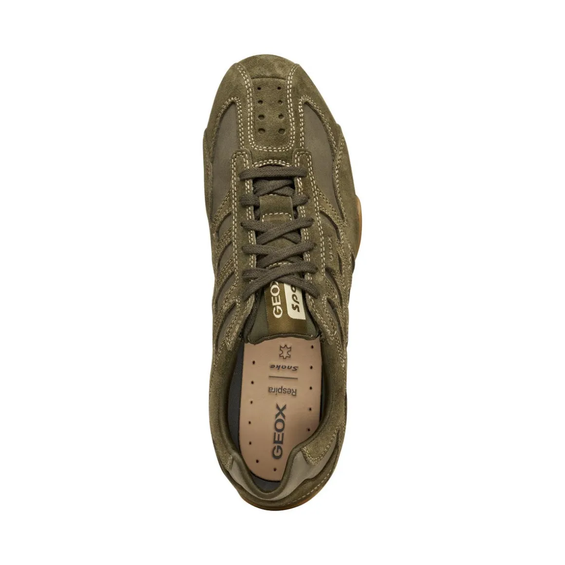 Sneakers verdi da Uomo in suede con suola traspirante Geox