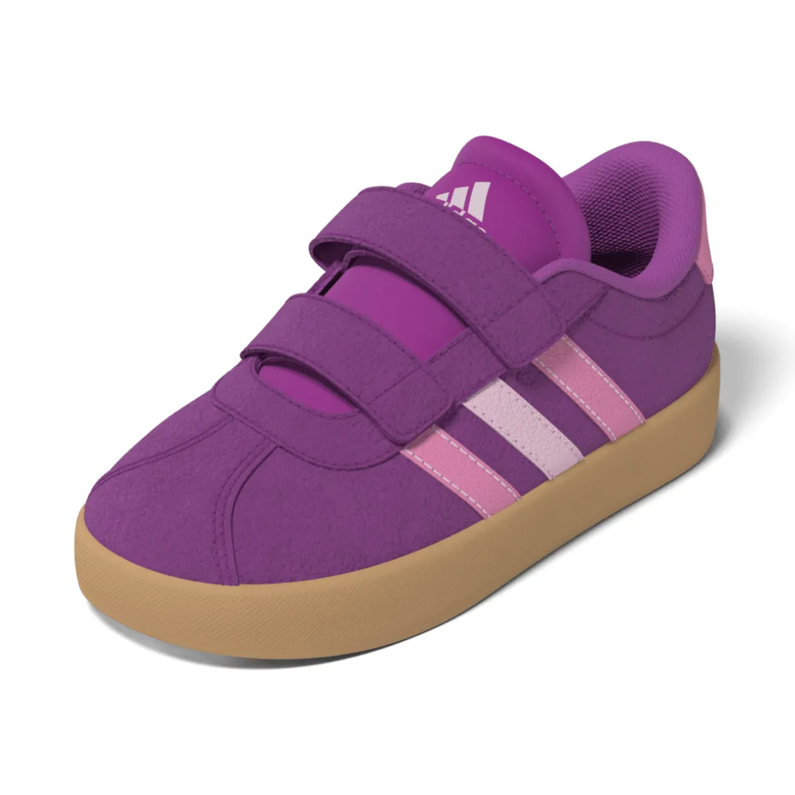 Sneakers viola da bambina con chiusura a strappo adidas VL Court 3.0