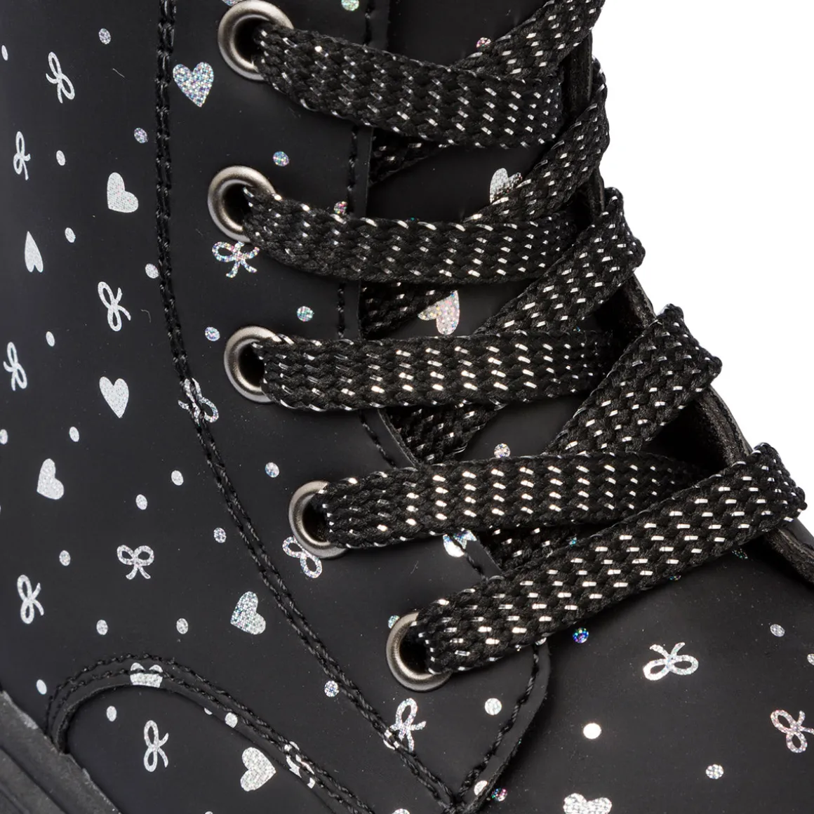Stivaletti da ragazza neri con dettagli glitter Le Scarpe di Alice